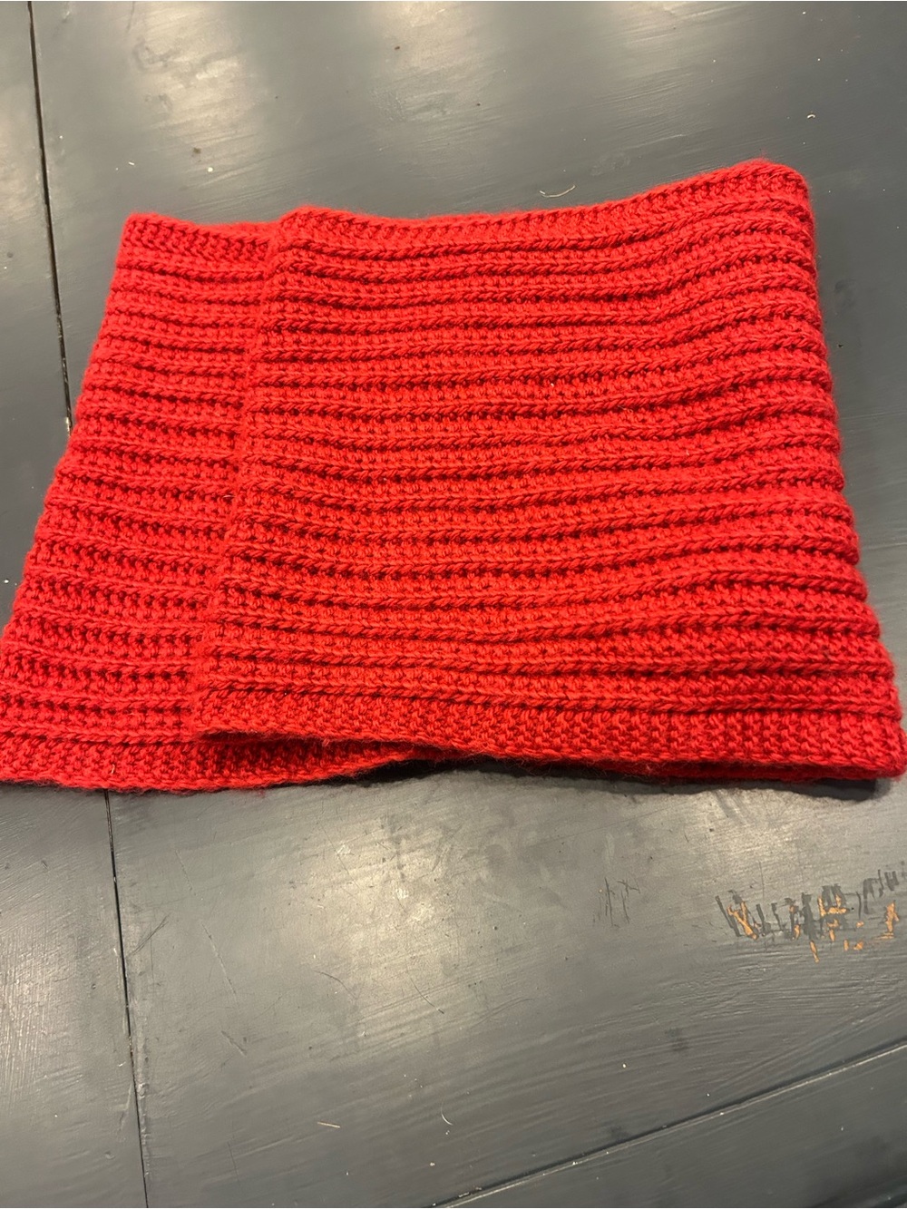 Coach Red Chunky Knit Scarf